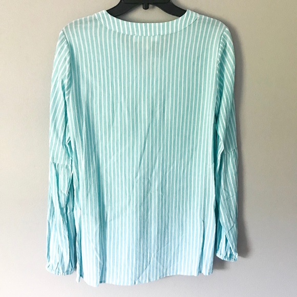NWT Michael Kors Turquoise Long Sleeve Shirt - Picture 5 of 5